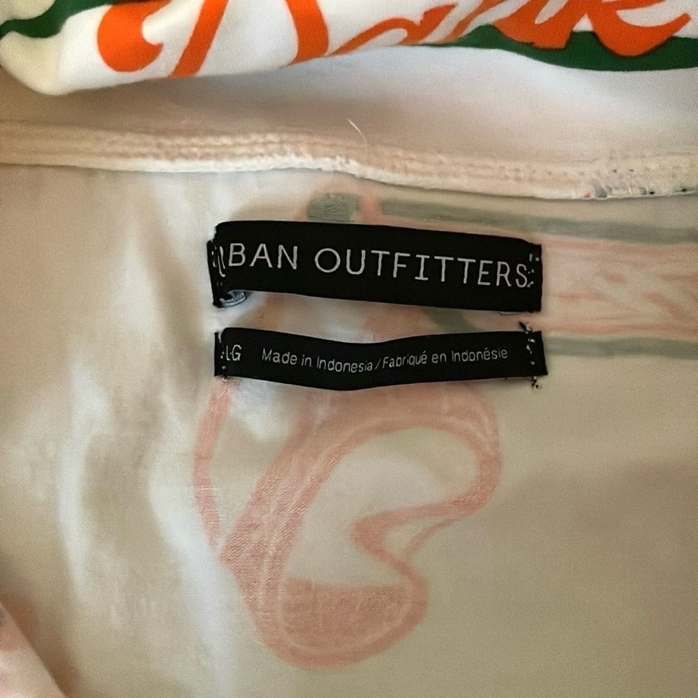 Urban Outfitters Collar Knit Crop Polo Shirt Surf Waves L - Picture 3 of 5